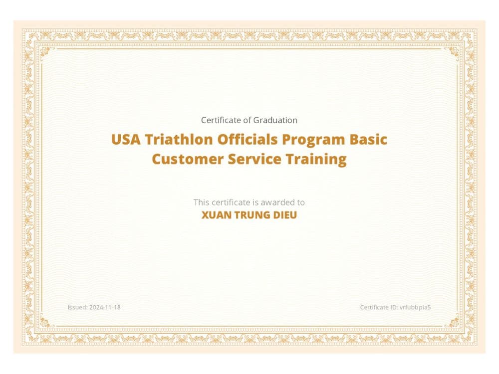 Điều Xuân Trung Certification 2