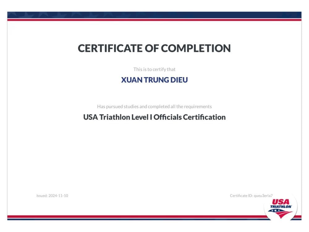 Điều Xuân Trung Certification 3